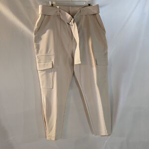 Banana Republic Cream Gaberdine Cargo Trouser